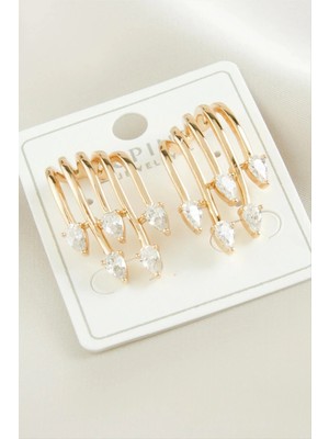 Bymiel Xuping Üçgen Zirkon Taşlı Lüks Çelik Küpe