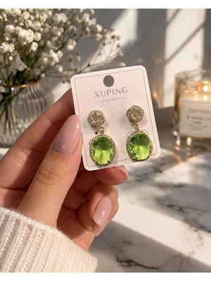 Bymiel Taşlı Işıltılı Sallantılı Kadın Küpe (Kararmaz Alerji Yapmaz 316 Çelik)