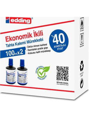 Legamaster Tahta Kalem Mürekkebi Ekonomik 100 Ml Mavi (2 Li Paket)