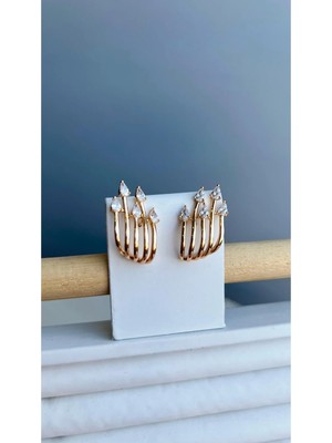 Bymiel Xuping Özel Tasarım Tek Delikte Çoklu Görünüm Veren Çelik Küpe