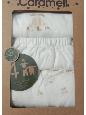 Caramell Hastane Çıkışı 4 Lü Kutulu Set Jakarlı Kumaş 1523