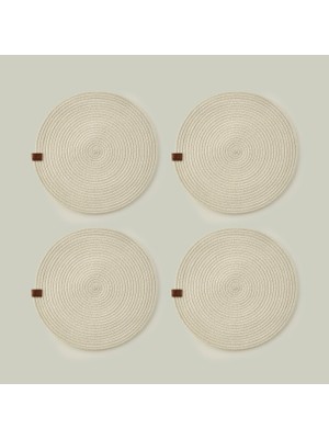 Bella Maison %100 Pamuk Lino Amerikan Servis 4'lü Krem (36 Cm)