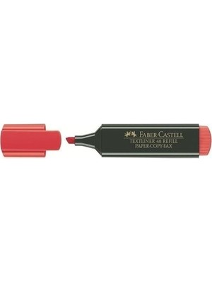  faber-castell fosforlu kalem (ışaret kalermi) kırmızı 15 48 21 (10 lu paket)