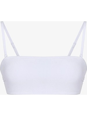 Penti Beyaz Ava Straplez Bikini Üstü
