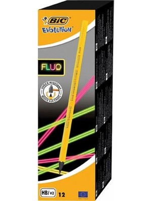 Bic Kurşun Kalem Evo Fluo 940757 12'li Kutu Sarı Renkli Kalemler Türkiye Menşeli