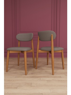 Asra Trend Lüks 2'li Bohem Ahşap Mutfak Sandalyesi Dokuma Kumaşlı Silinebilir Yemek Masası Sandalyesi SA02