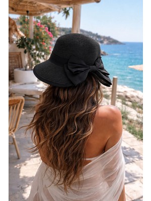 Aydın Şapkacınız Ultra Premium %100 Hasır Kadın Şapka – Zarif Fiyonk Detaylı, Yazlık Şıklığın Ikonu