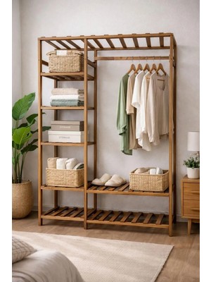 Ahşap Elbise Askısı Çok Amaçlı Gardırop