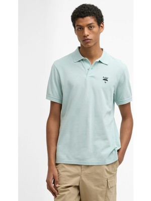 Barbour Comebe Tailored Fit Polo Yaka BU11 Mint Blue