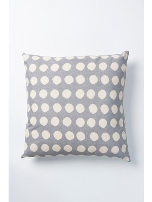 Gri Puantiyeli Çift Yönlü 45X45 cm Su Itici Leke Tutmaz Kırlent Kılıfı
