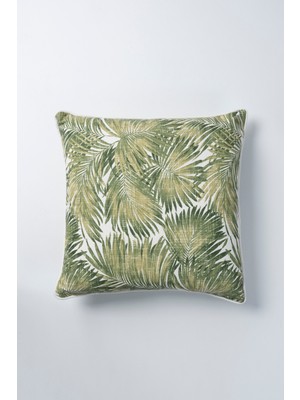 Yeşil Palmiye Biyeli 45X45 cm Kırlent Kılıfı