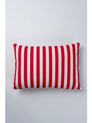 Kırmızı  Zebra Dikdörtgen Su Itici Leke Tutmaz Kırlent Kılıfı