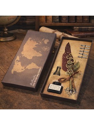 Uravas Store Tüylü Divit Kalem Hediye Seti