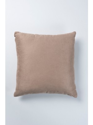 Bej Kadife Görünümlü Velvet Look 45X45 cm Kırlent Kılıfı