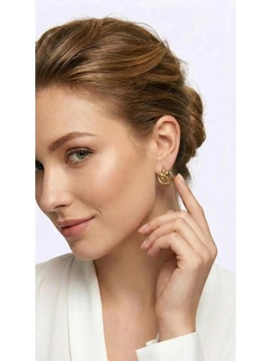 Theory Jewelry 90s Live Küpe Gold | Çelik Kadın Küpe | Retro Küpe | Statement Küpe | Kararma Yapmaz | Alerji Yapmaz