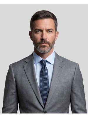 1001 Kravat Mavi Desenli 8 Cm Genişliğinde Klasik Kravat