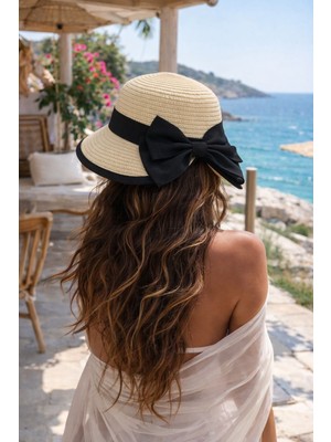 Aydın Şapkacınız Ultra Premium %100 Hasır Kadın Şapka – Zarif Fiyonk Detaylı, Yazlık Şıklığın Ikonu