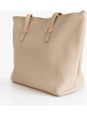 City Suya Dayanıklı Geniş Hacimli Fermuarlı Omuz Çantası-Iş Okul Tote