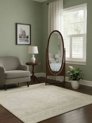 Gazzini Furniture Rivoli Ayaklı Ahşap Oval Boy Aynası 58X165