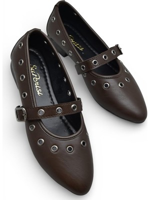 Ispartalılar D159 Rahat Taban Günlük Kadın Babet Ayakkabı Zımbalı Babet Kadın Ayakkabısı