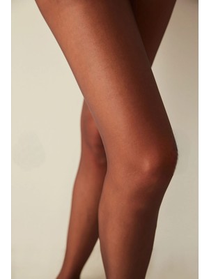 Penti Fit Den Kızılsiyah İnce Külotlu Çorap Elastan Naylon Düz Desen 1 Parça Kadın İçin