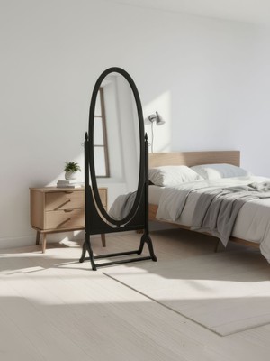 Gazzini Furniture Rivoli Ayaklı Ahşap Oval Boy Aynası 58X165