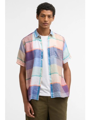 Barbour Bridford Checked Summer Fit Gömlek BU11 Mint Blue