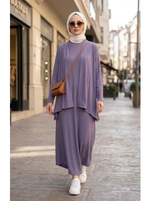 Bürümcük Kumaş Fitilli Ikili Takım 6371-01 Lila