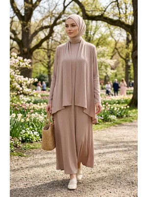 Bürümcük Kumaş Fitilli Ikili Takım 6371-05 Bej