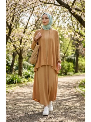 Bürümcük Kumaş Fitilli Ikili Takım 6371-02 Hardal