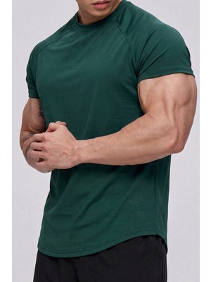 Genius Store Erkek Spor Tişört Running Sports Gym Reglan Oval Kesim Penye T-Shirt Ovalt-Shirt