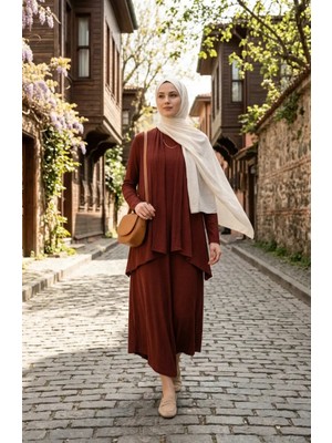 Bürümcük Kumaş Fitilli Ikili Takım 6371-04 Kiremit