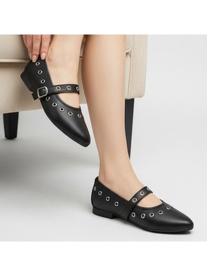 Ispartalılar D159 Rahat Taban Günlük Kadın Babet Ayakkabı Zımbalı Babet Kadın Ayakkabısı