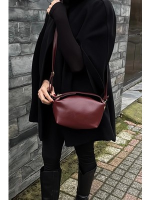 Wine Kadın El ve Omuz Çantası – Çapraz Askılı, Fermuarlı, Günlük Şık Mini Çanta