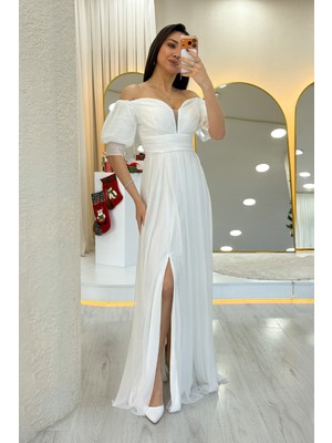 The Zks-Kadın Kısa Kol Drapeli Büyük Beden Abiye Elbise Bordo, Indigo, Saks, Lacivert,siyah, Mor, Beyaz, Yeşil