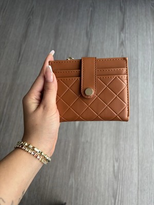 Coco Kadın Cüzdan – Fermuarlı Bozuk Para Bölmeli, Çok Gözlü, Deri Görünümlü Kartlıklı (12,5 × 10,5)