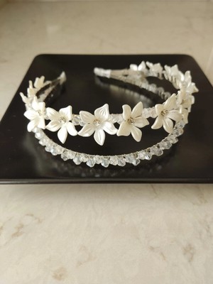 Eser Incili Çiçekli Lohusa Taç ,gelin Taç,ikili Taç Oğzerv, M