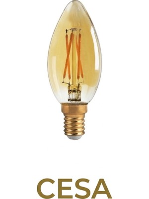 CT-4280 4W Rustik LED Bujı Ampul (E-14)(Amber) Lux Dekoratif Sarı Ampul