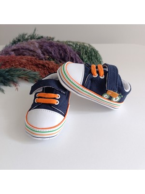 Funny 7395 Premium Renkli Erkek Bebek Ilk Adım Ayakkabısı 17-18-19 No (Yazlık Kumaş)