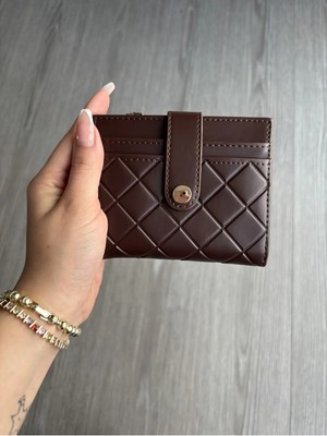 Coco Kadın Cüzdan – Fermuarlı Bozuk Para Bölmeli, Çok Gözlü, Deri Görünümlü Kartlıklı (12,5 × 10,5)