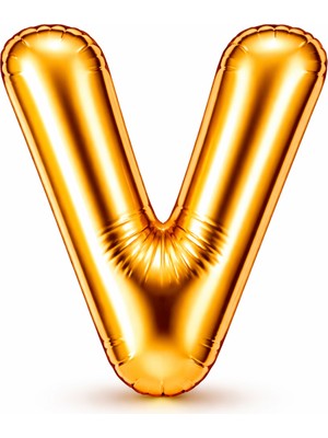Eng Parti Dünyası V Harfi - Gold Folyo Harf Balon 40 Inç