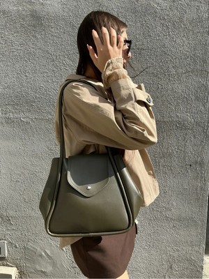 Nora Deri Görünüm Omuz Çantası-Ofis Okul ve Günlük Kullanım Için