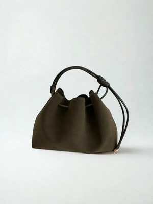 Ayla Kadın Süet Çanta Seti (40×24×10 Cm)Mini Yavru Çantalı, Ayarlanabilir Askılı,omuz ve El Çantası