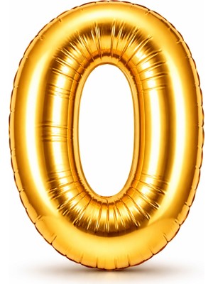Eng Parti Dünyası Gold Rakam Folyo Balon 0–9 | Parlak Gold Doğum Günü ve Parti Balonu