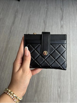 Coco Kadın Cüzdan – Fermuarlı Bozuk Para Bölmeli, Çok Gözlü, Deri Görünümlü Kartlıklı (12,5 × 10,5)