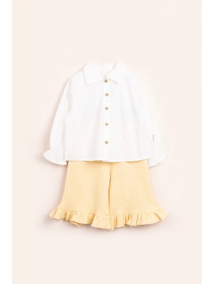Lucky Baby Kids Poplin Waffle Takım Sarı