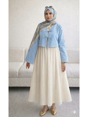 Cng Moda Bağlamalı Etek Üstü Kimono Gömlek