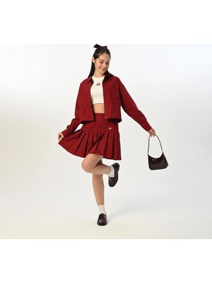 Lucky Baby Kids Gabardin Vişne Ceket Etek Takım