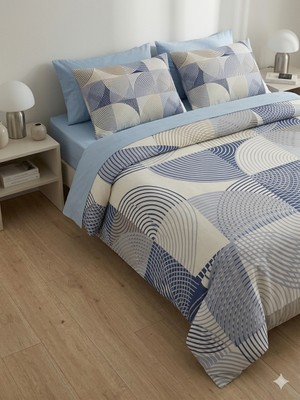 Fugo Concept Çift Kişilik Nevresim Takımı - 57 Tel Pamuklu Desenli - Fermuarlı Set