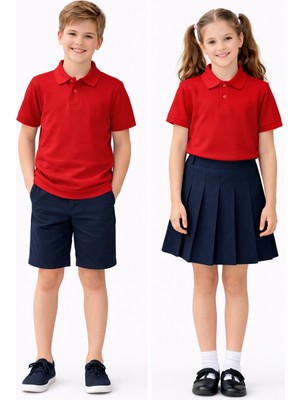 Baglan Erkek Kız Çocuk Polo Yaka Kısa Kollu Tişört BGL-ST05505